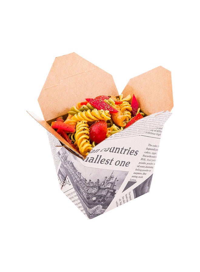 Restaurantware 16 Ounce Noodle Take Out Boxes, 200 Disposable Food To Go Boxes - Tab-Lock, Stackable, Newsprint Paper Take Home Boxes, Greaseproof, For Restaurants, Catering, And Parties - Image 5