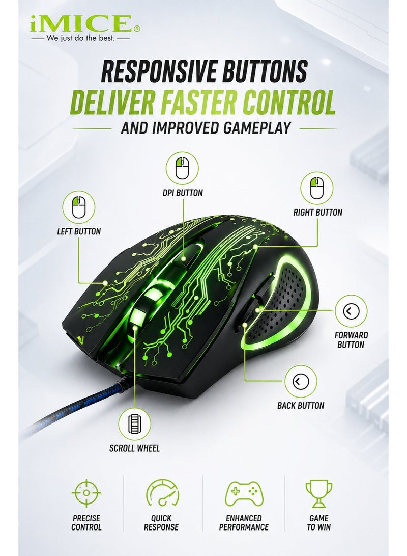 IMICE X9 Esports Gaming Mouse – High Precision RGB Wired Mouse for PC & Laptop - Image 4