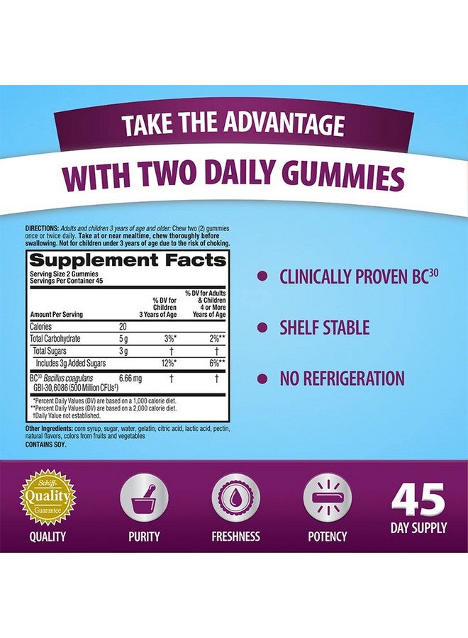 Digestive Advantage Probiotic Gummies for Digestive Health, Daily Probiotics for Women & Men, Support for Occasional Bloating, Minor Abdominal Discomfort & Gut Health, 2x90ct bottles Superfruit - Image 3