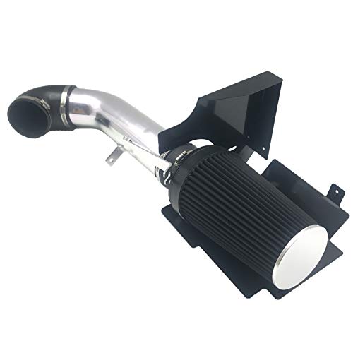 OBUYTO 4 Inch Performance Cold Air Intake Filter Kit with Heat Shield for 99-06 GMC/Chevy V8 4.8L 5.3L 6.0L Silverado 1500 2500 3500 (Silver & Black) - Image 1