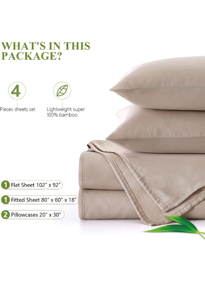 Ibama 100% Cotton Bed Sheet Set With Pillowcases 4 Pieces Including 1 X Fitted Sheet 2 X Pillow Covers 1 X Flat Sheet Breathable And Machine Washable Queen Size, Light Brown 02 - pzsku/Z3100C78F1ED5A5E292C1Z/45/_/1738148563/9105a0b2-cf77-4b80-a8e7-55e2ed7730f2