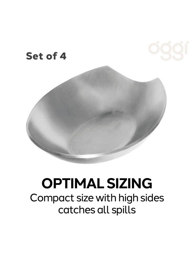 OGGI Spooner Stainless Steel Spoon Rest - Set of 4 - Holds Kitchen Utensils for Mess Free Cooking, Great Spoon Rest for Counter, Stove Top, or Coffee Station; Kitchen Accessories, Utensil Rest - Image 4