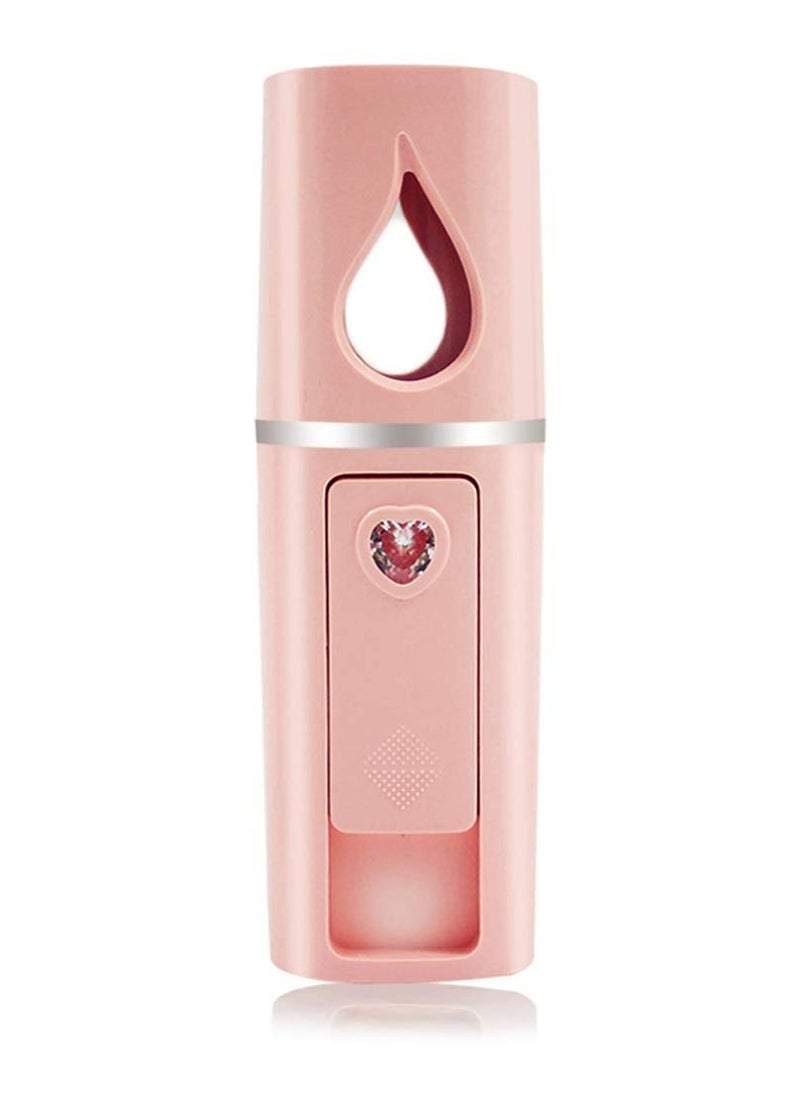 Generic - Portable Nano Facial Mister Mini Facial Steamer Atomization Eyelash Extensions with Mirror & 20ml Visual Water Tank (Pink) - Image 1