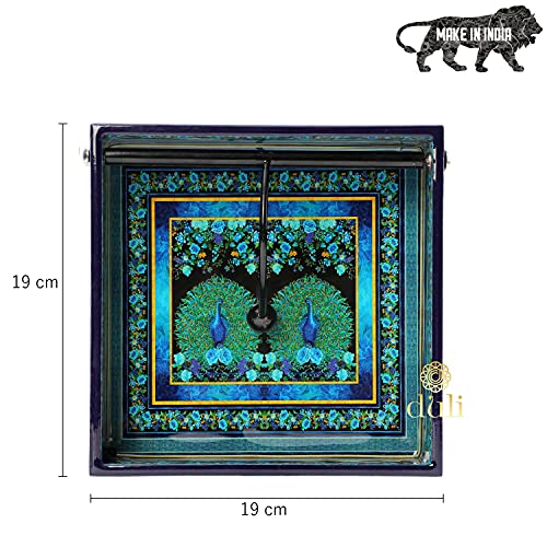 DULI Handmade Decorative Tissue Holder for Table in MDF (19x19cm) - Napkin Holders for Dining Table Napkins Stand Fancy Tissue Paper Holder for Office Desk Tissue Dispenser (Blue Moroccan) - Image 4