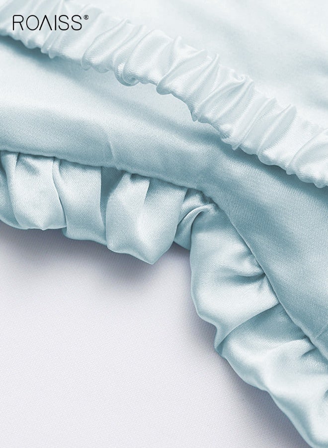 roaiss Lace Eye Mask Sleep Elastic Band Eye Mask Light Blocking Non Pressure Breathable Travel Embroidered Eye Protector - Image 4