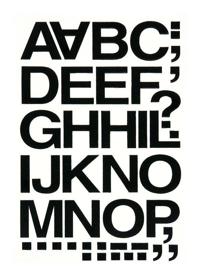 Chartpak Self-Adhesive Vinyl (01040) Capital Letters and Numbers, 1-1/2 Inches High, Black - Image 2