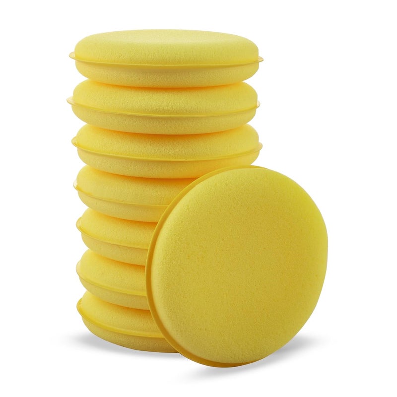 The Pro Stuff® 4” Soft Applicator Foam Pads - Hand Detailing Pads Ideal for Applying Dressings, Polishes, Waxes, and Interior Detailing Products - Detailing Accessory, 8 Pack - Image 1