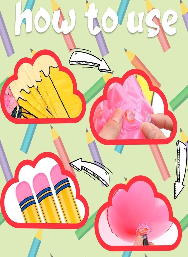 Denylo pro 12 Pcs Giant Large Inflatable Crayons Hanging Neon Back to Party Pencil Crayons Decoration for Back to Party Garden Room Birthday Party Decorations, 4 Colors - Image 3