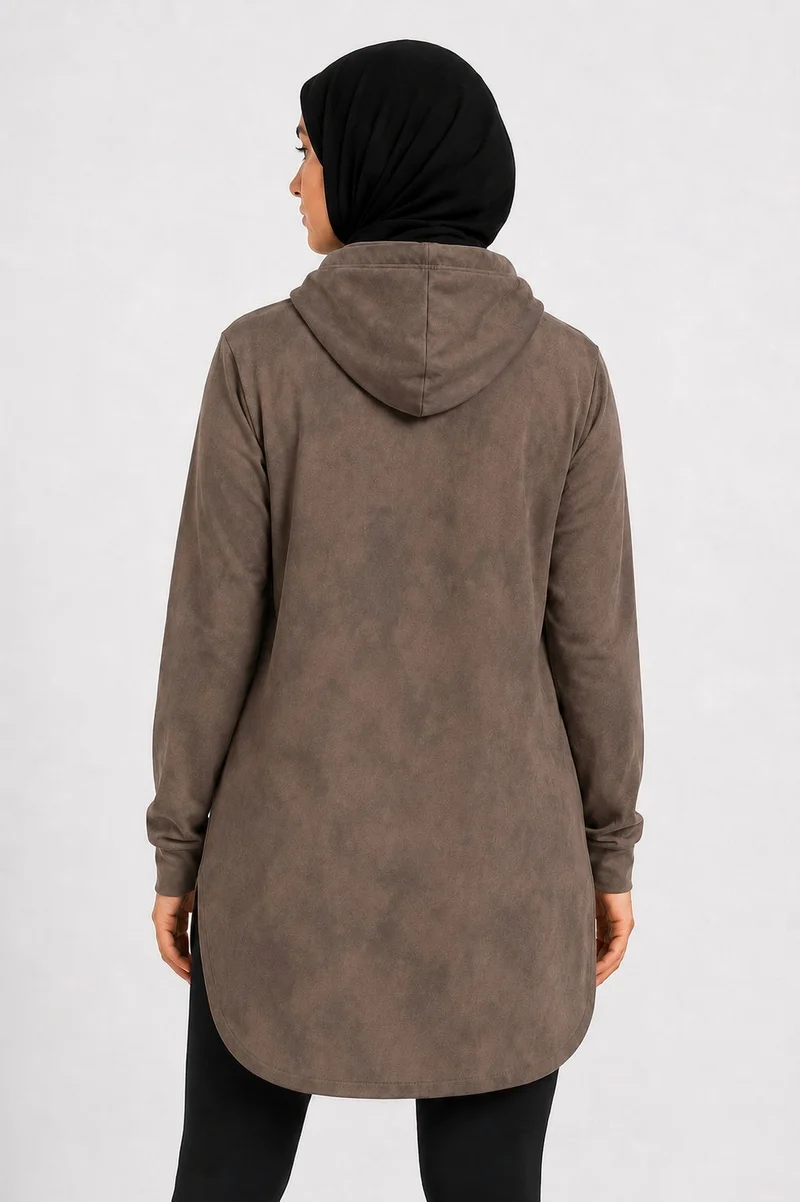 Moveletix Brown Women's Training Top Lightweight with Hood Brown Luxe Soft for Women | Best Price UAE