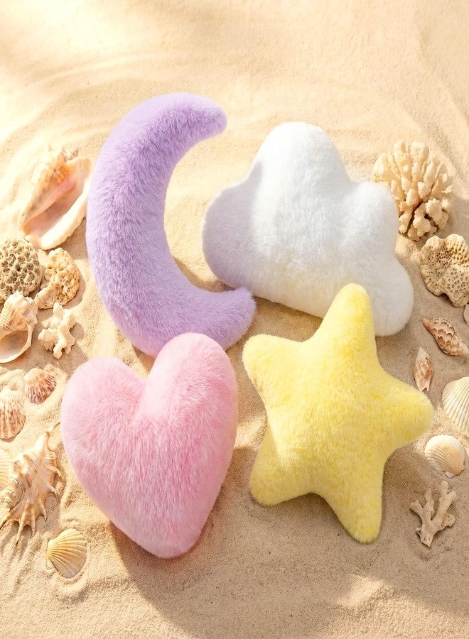 Novabright 4 Pcs Moon Star Cloud Heart Pillow 15.7 Inch Colorful Soft Plush Pillow Cute Nursery Stuffed Throw Cushion Decorative Creative Cushion for Home Baby Room Reading Nook Decorations - Image 5