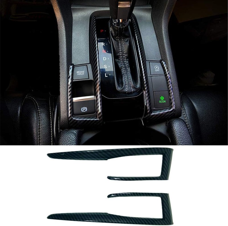 GZXinWei Carbon Fiber Gear Shift Frame Cover for Honda Civic - Image 1