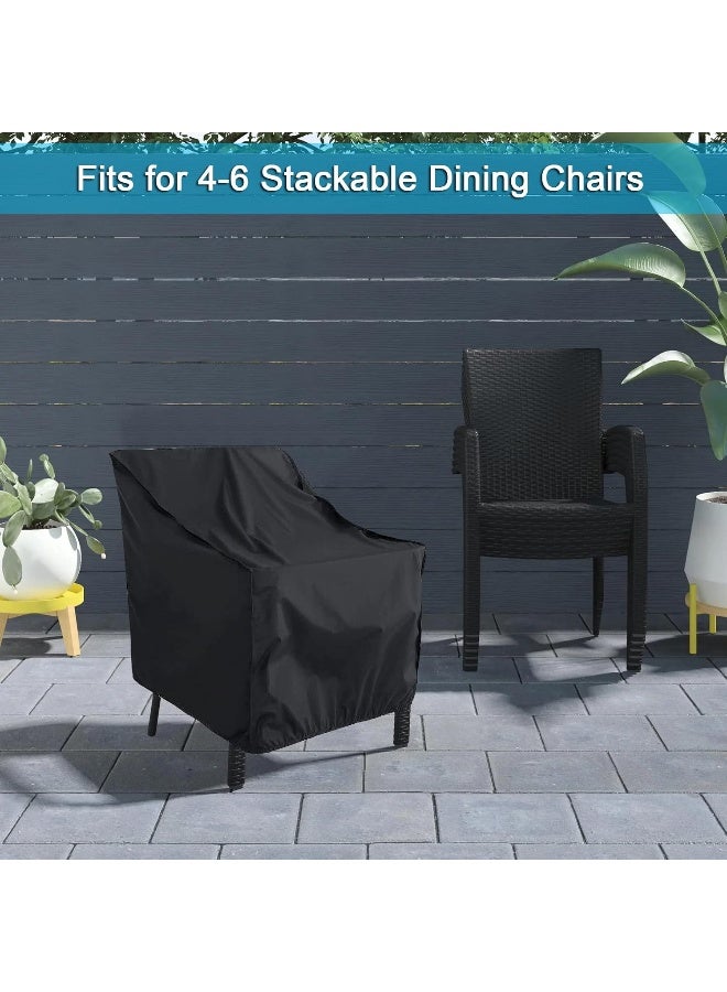 WOMACO Stackable Patio Chair Cover 2 Pack Waterproof Outdoor Stacking High Back Chair Cover Water Resistant Outside Furniture Tall Chair Protector - Image 5