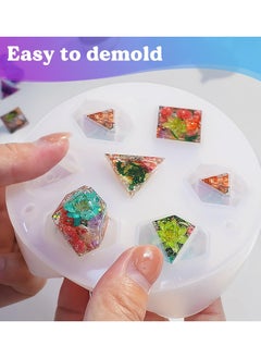 Y&D Dice Molds for Resin, Integrated DND Resin Mold with 7 Standard Polyhedral Sharp Edge Cavities, Easy to Making Silicone Epoxy DIY Dices Making,Level Up Your Tabletop Gaming  - Image 5