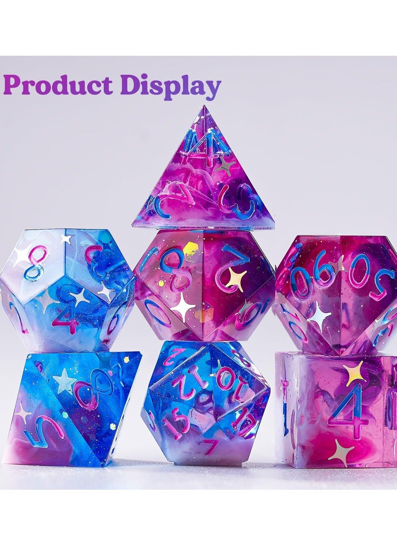Y&D - Dice Molds for Resin, Integrated DND Resin Mold with 7 Standard Polyhedral Sharp Edge Cavities, Easy to Making Silicone Epoxy DIY Dices Making,Level Up Your Tabletop Gaming - Image 1