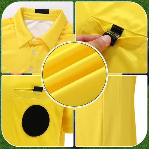 ZhouBoat 7PCs Soccer Kit Adult Referee Jersey Cards Whistle Socks Flags Costume M - Image 3