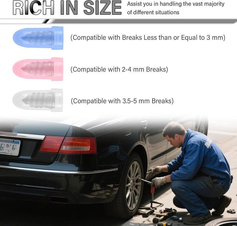 Turcee 100PCS Car Screw Tire Plug Kit,Portable Car Screw in Tire Plugs Kit with Screwdriver,3 Sizes of Cars Tires Plugs Screws Type as Tires Repair Kits for Temporary Self-Service Repairs - Image 5