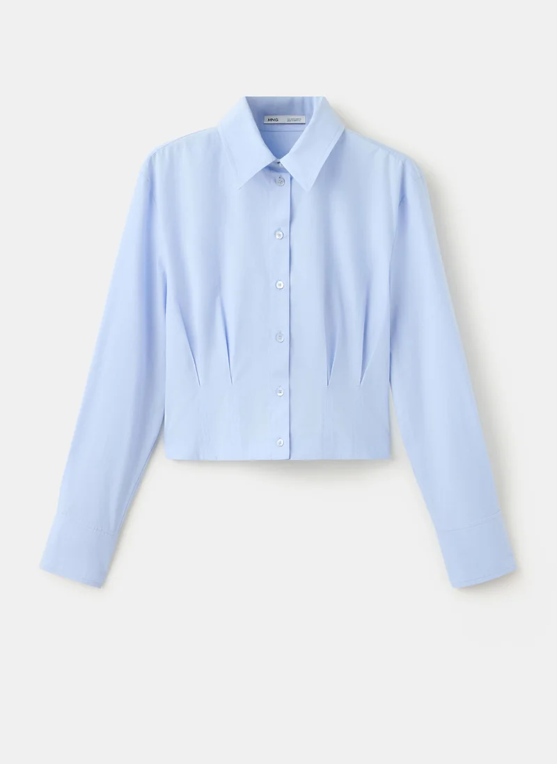 Mango 50-CELESTE Pleated Cotton Shirt for Women | Best Price UAE