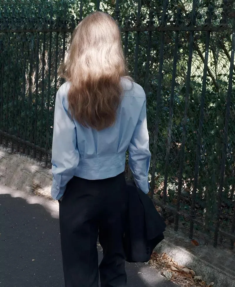 Mango Pleated Cotton Shirt