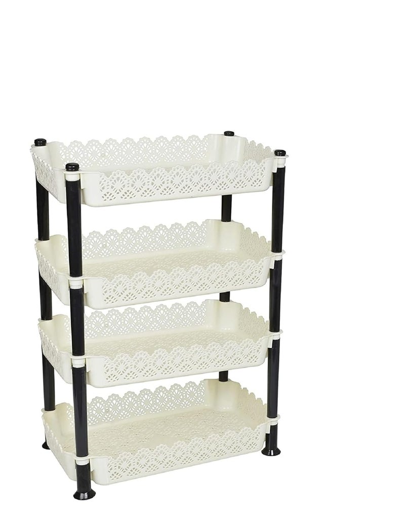 ARISTO Plastic Storage Rack 4 Shelfs White 1 Piece Medium VR10935 - Image 1