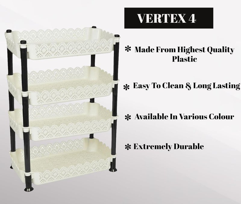 ARISTO Plastic Storage Rack 4 Shelfs White 1 Piece Medium VR10935 - Image 4
