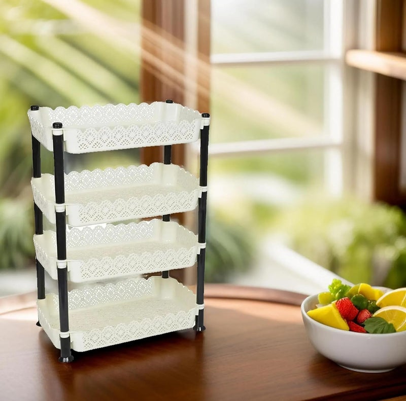 ARISTO Plastic Storage Rack 4 Shelfs White 1 Piece Medium VR10935 - Image 5