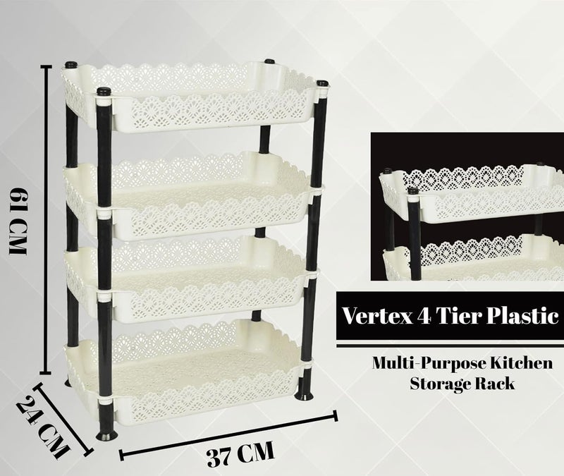 ARISTO Plastic Storage Rack 4 Shelfs White 1 Piece Medium VR10935 - Image 3