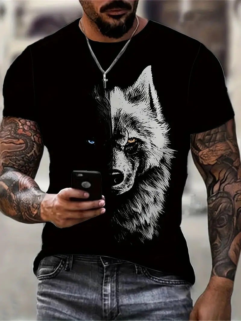 Independent Station New Animal Pattern 3D Digital Printing Men'S Gradient Short-Sleeved T-Shirt Top - Image 1