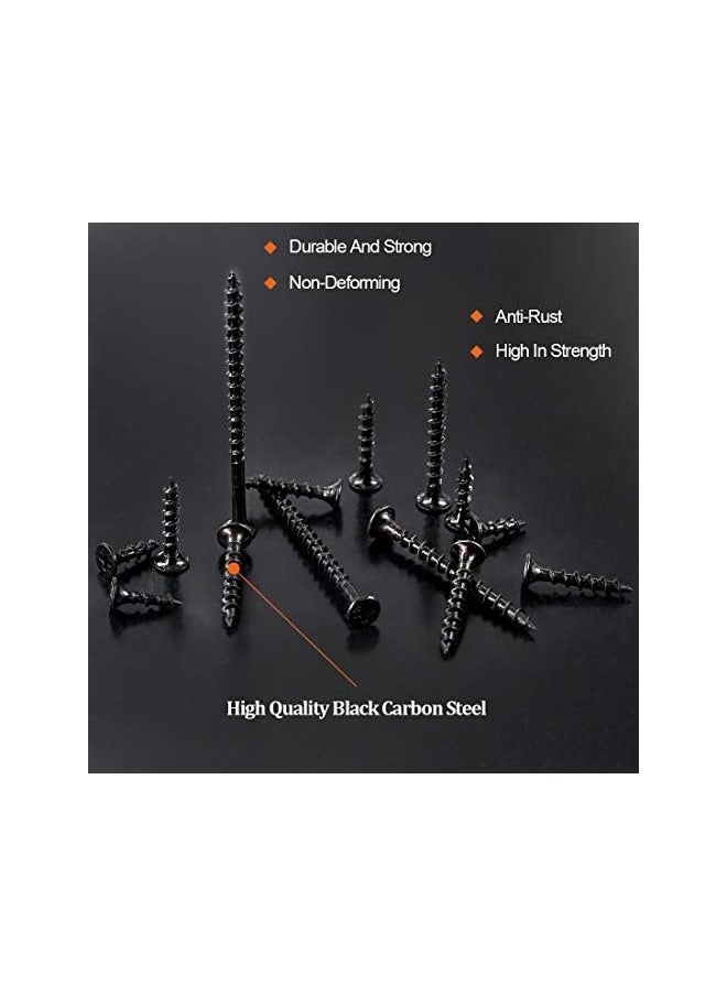 Rustark Rustark 390-Pcs #7 Coarse Thread Drywall Screw with Phillips Drive Black Oxide Finsh Bugle Head Wood Screws Assortment Kit Ideal for Drywall Sheetrock  - Image 3