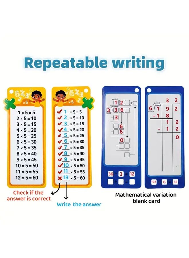 Math Learning Flashcards Addition Subtraction 30 Cards 4 Pens Educational Tool - Image 5