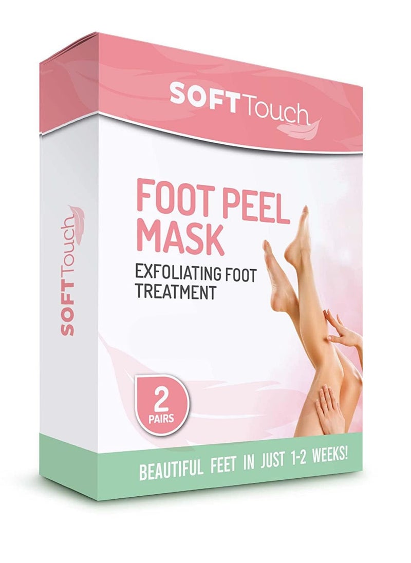 Soft Touch Soft Touch Foot Peel Mask - Pack of 2 Feet Peeling Masks for Dry, Cracked Heels & Calluses - Exfoliating Foot Mask Peel for Baby Soft Skin (Original)  - Image 1