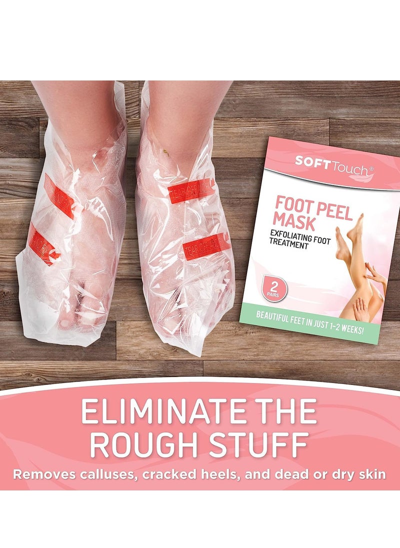 Soft Touch Soft Touch Foot Peel Mask - Pack of 2 Feet Peeling Masks for Dry, Cracked Heels & Calluses - Exfoliating Foot Mask Peel for Baby Soft Skin (Original)  - Image 5