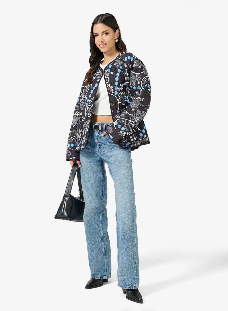 Ginger Paisley Quilted Longline Jacket - Image 4