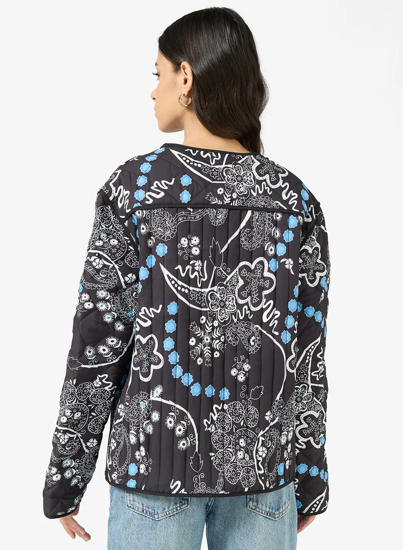 Ginger Paisley Quilted Longline Jacket