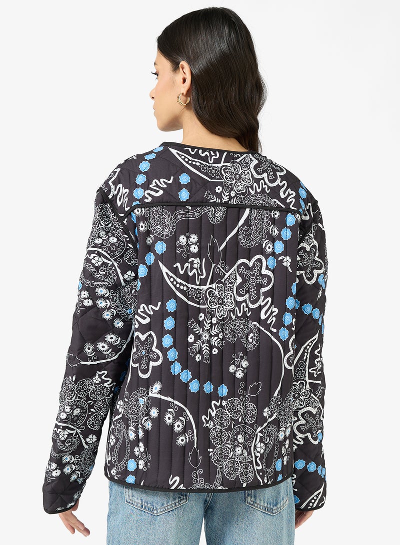 Ginger Paisley Quilted Longline Jacket - Image 2