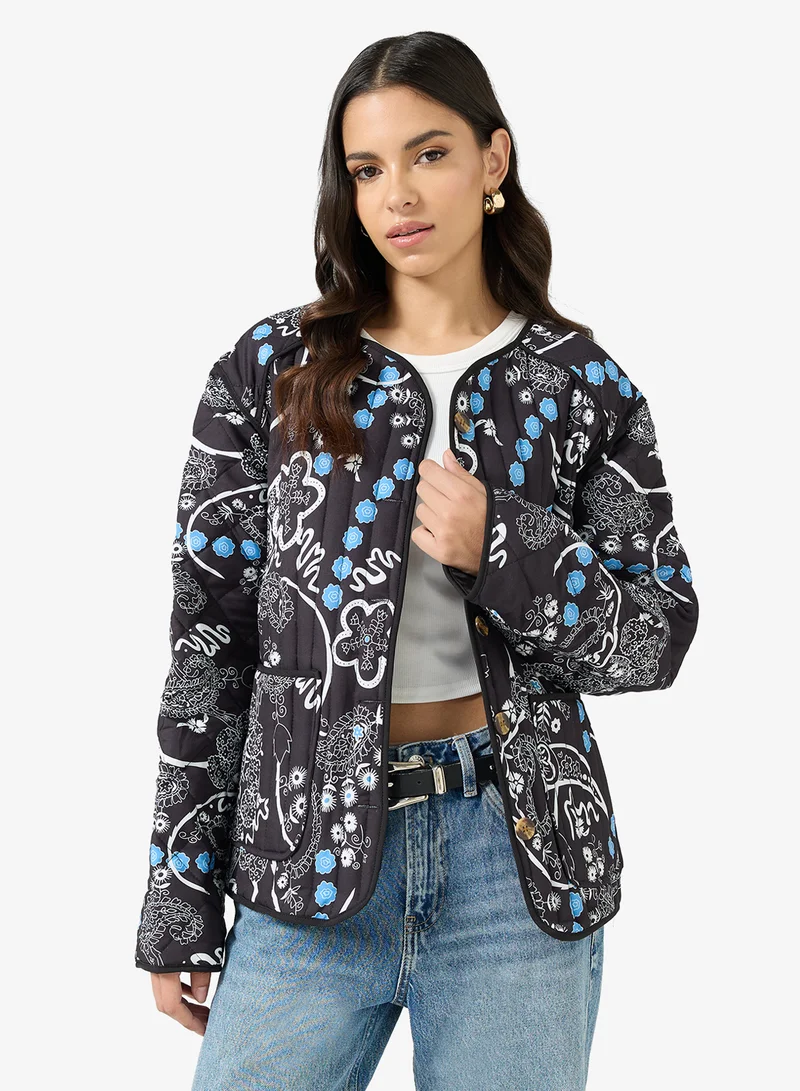Ginger Paisley Quilted Longline Jacket