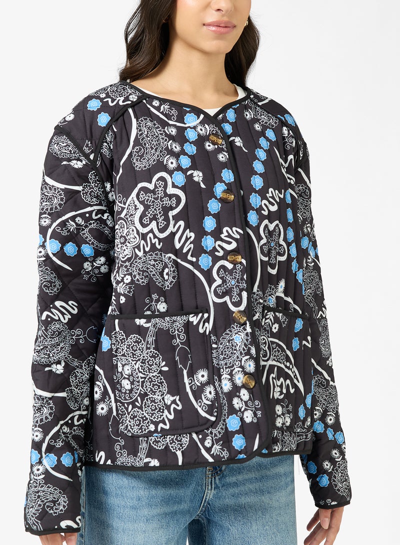 Ginger Paisley Quilted Longline Jacket - Image 3