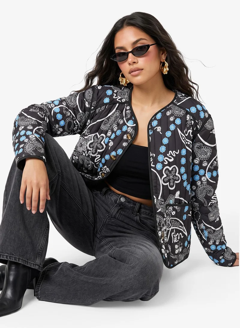 Ginger Paisley Quilted Longline Jacket