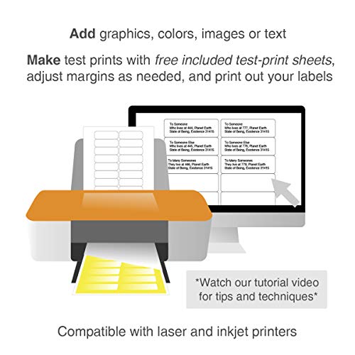 ChromaLabel 1 x 3 Inch Printable Labels, Compatible with Laser and Inkjet Printers, 20 Labels per Sheet, 50 Sheets, 1000 Pack - Image 4