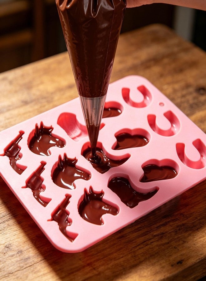 Ysqool Cowboy Chocolate Mold, Cowboy Hat, Cowboy Boot and Horse Shapes, Cowboy Silicone Mold for DIY Cake Decorating Cupcake Topper Fondant Candy Gum Polymer Clay, Western Themed Party Decorations - Image 3