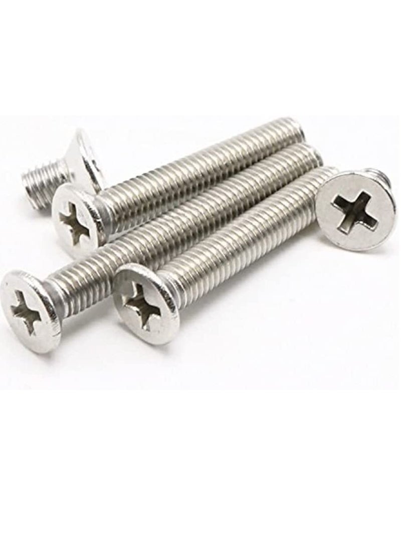 RACO Machine Screws Bolts Stainless Steel Round Head Phillips Screws Muliti Purpose Use 100, 4x12mm - Image 1