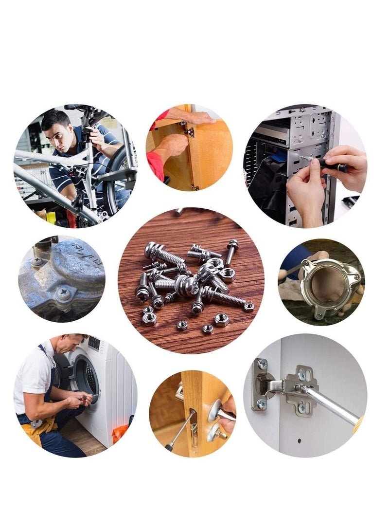 RACO Machine Screws Bolts Stainless Steel Round Head Phillips Screws Muliti Purpose Use 100, 4x12mm - Image 2