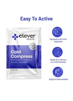 clever Instant Cold Pack | Disposable Ice Packs - Cold Therapy - for Injuries, Swelling, Inflammation, Muscle Strains, Sprains, Perfect for First aid Kit, Outdoor Activities, Athletes. 5x7 Inches, 6 Pack.  - Image 4