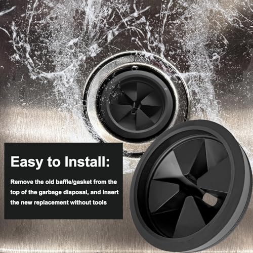 Anglepingping 2pcs 3 1/8 Inch Garbage Disposal Sink Baffle Splash Guard, Garbage Disposal Quiet Cover Splash Guard, Quiet Collar Sink Baffle for Moen, Waste King, Whirlaway, GE Disposer - Image 5