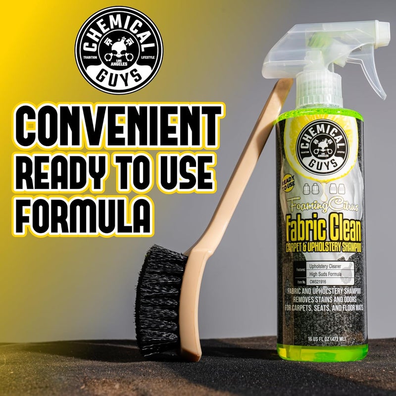 Sprayable Citrus Fabric Clean Carpet & Upholstery Cleaner (Car Carpets, Seats & Floor Mats), 16 fl oz, Citrus Scent + Induro 7 Heavy Duty Nifty Interior Brush - HOL463 - Image 3