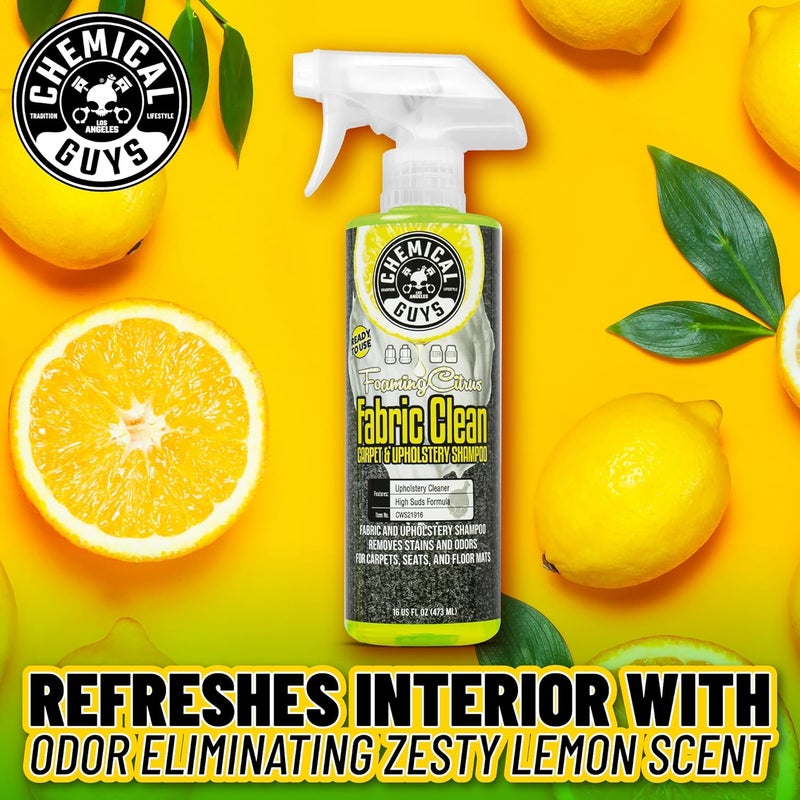 Sprayable Citrus Fabric Clean Carpet & Upholstery Cleaner (Car Carpets, Seats & Floor Mats), 16 fl oz, Citrus Scent + Induro 7 Heavy Duty Nifty Interior Brush - HOL463 - Image 2
