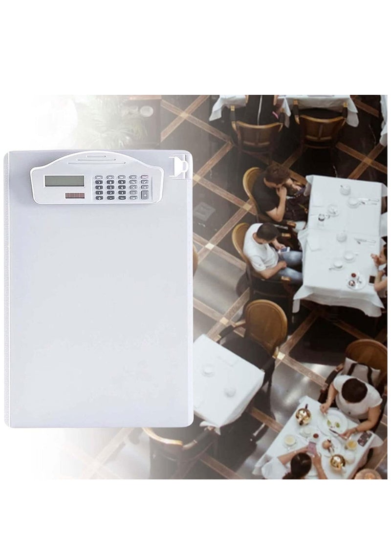 SYOSI Multifunctional Clipboard with Calculator Plastic Storage Clipboard Pen Clip Writing Pad File Folders Business Office Document Holder A4 Letter Size Clipboard for School Meeting Classes (White) - Image 2