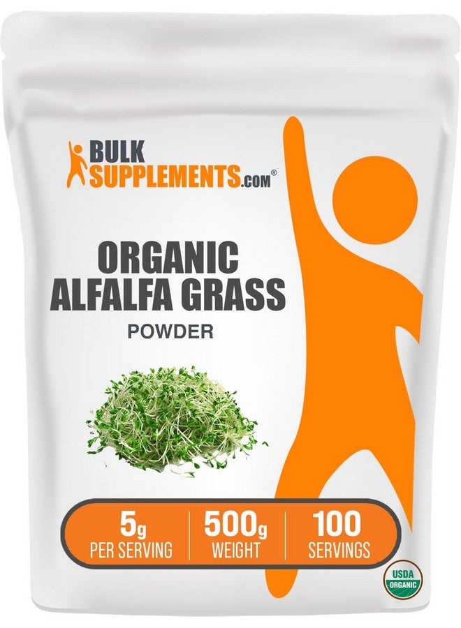BulkSupplements.com Organic Alfalfa Grass Powder - Alfalfa Supplement, Green Superfood Powder, Alfalfa Powder Organic - Vegan & Gluten Free, 5g per Serving, 500g (1.1 lbs) (Pack of 1) - Image 1
