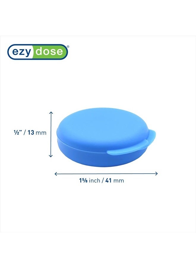 Ezy Dose Daily Round, Portable On-The-Go Pocket Pharmacy, Pill Box, Organizer and Vitamin Containers, Snap Shut Lids, Perfect for Traveling, Blue and Green, 2 Pack, BPA Free - Image 2