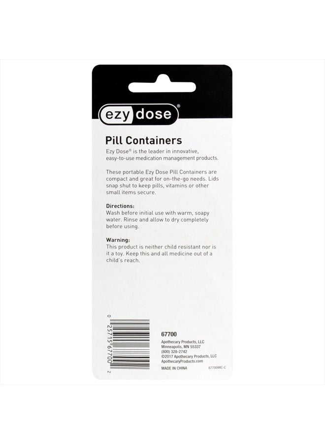 Ezy Dose Daily Round, Portable On-The-Go Pocket Pharmacy, Pill Box, Organizer and Vitamin Containers, Snap Shut Lids, Perfect for Traveling, Blue and Green, 2 Pack, BPA Free - Image 4