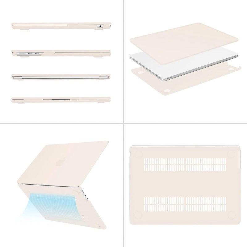 موسيسو غلاف MOSISO متوافق مع MacBook Air 13 بوصة موديلات M5 M4 M3 M2 2026 2025 2024-2022 A3449 A3240 A3113 A2681، غلاف واقٍ لـ MacBook Air 13.6 بوصة شاشة Liquid Retina، بيج - Image 5
